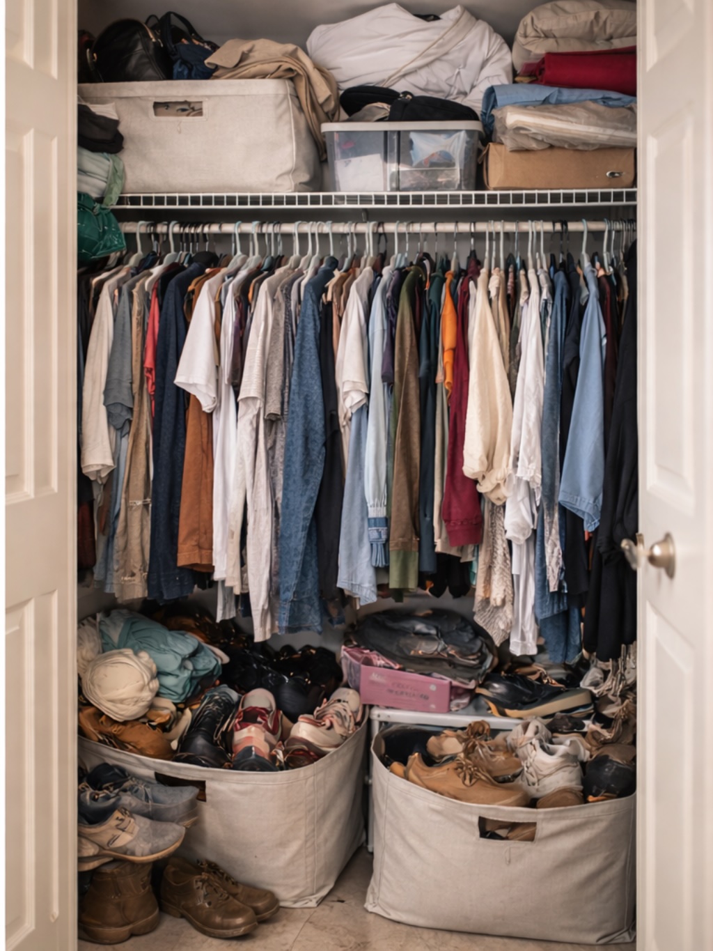 Cluttered closet